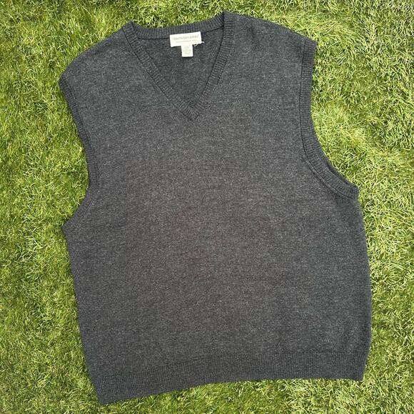 Pronto Uomo 100% Merino Wool V Neck Pullover Knit Vest Mens Versatile Layer XXL - Picture 1 of 10